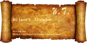 Wilpert Tivadar névjegykártya